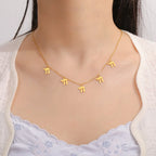 Collar con colgantes de letra hebrea Chai judío oro
