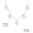 Collar con colgantes de letra hebrea Chai judío plata