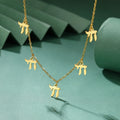 Collar con colgantes de letra hebrea Chai judío oro