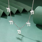 Collar con colgantes de letra hebrea Chai judío plata