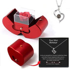 Collar Corazón Amor con Caja Sorpresa y Pequeña Nota Dulce