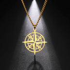 Collar Brújula Colgante Rosa de los Vientos oro