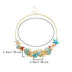 Collar de concha dorada y azulada
