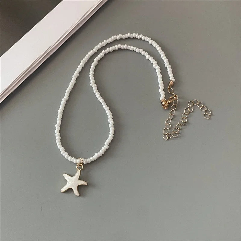 Collar de Concha Estrella de Mar de Color blanco