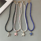 Collar de Concha Estrella de Mar de Color azul