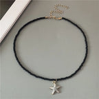 Collar de Concha Estrella de Mar de Color negro