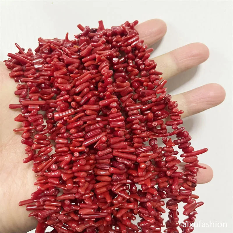 Collar de coral rojo para mujer