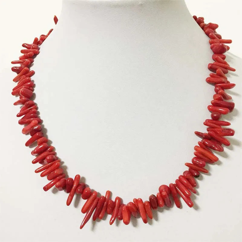 Collar de coral rojo para mujer