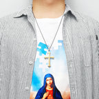 Collier croix du Notre Père avec pendentif pour homme