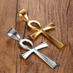 Collar Cruz Egipcia Colgante plata oro