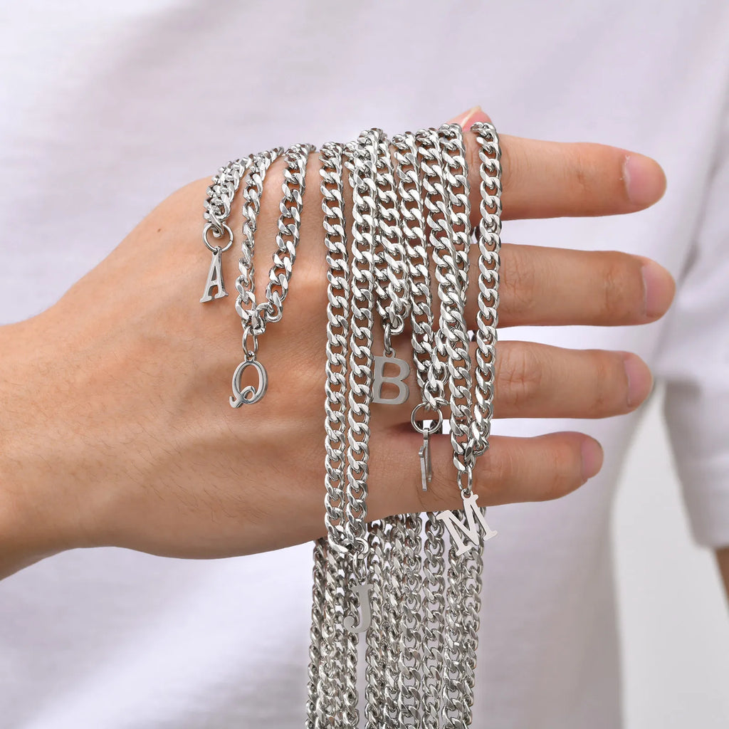 Collar para hombre con colgante personalizado inicial 