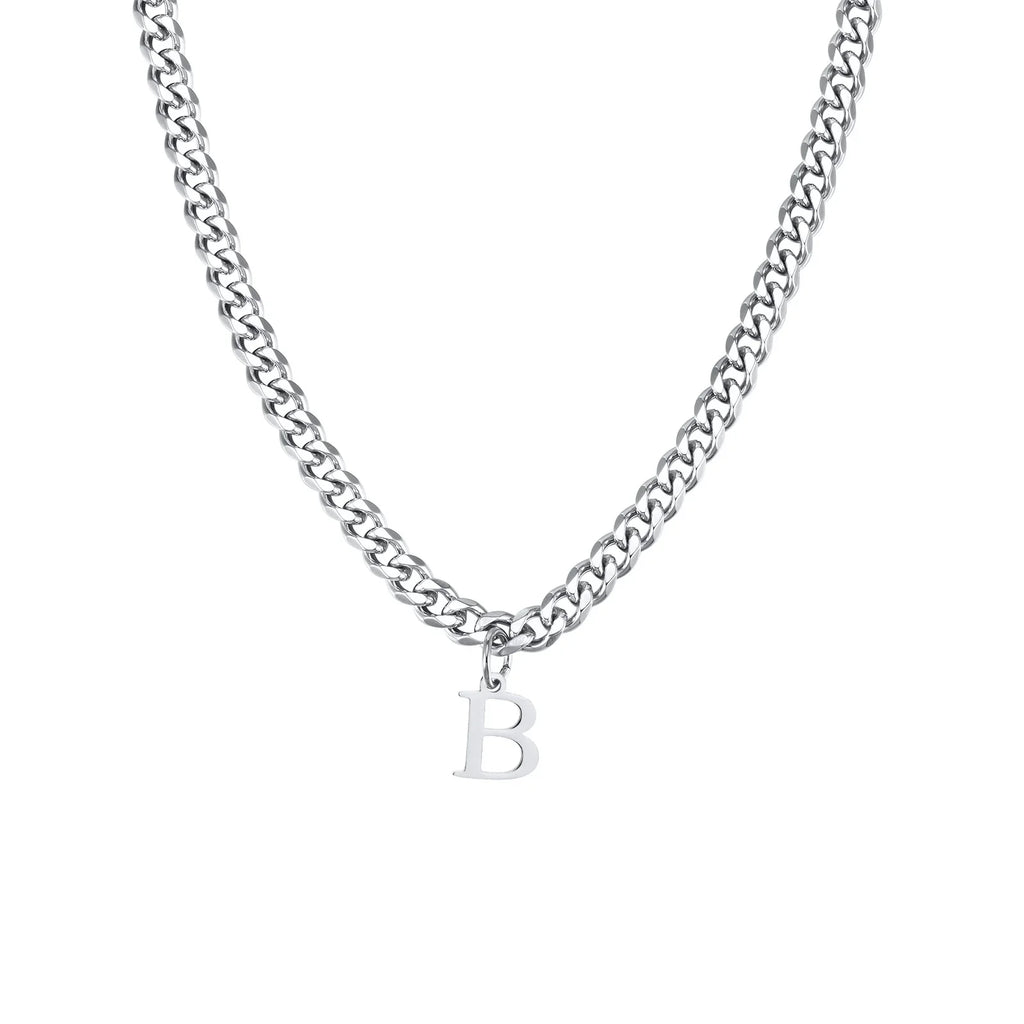 Collar para hombre con colgante personalizado inicial b