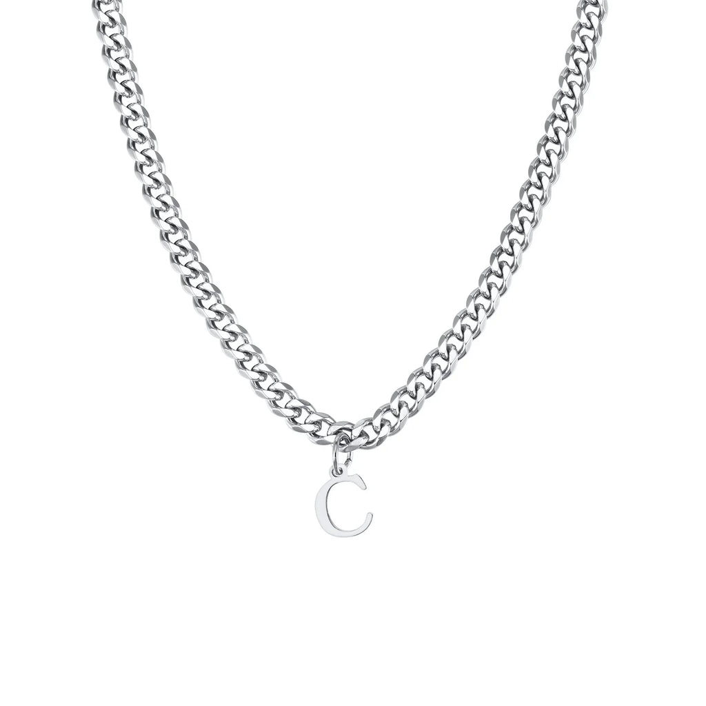 Collar para hombre con colgante personalizado inicial c