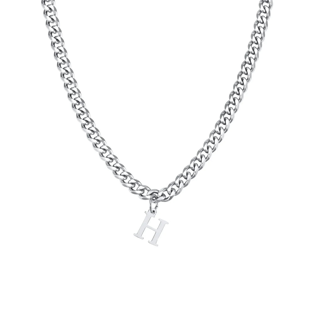 Collar para hombre con colgante personalizado inicial h