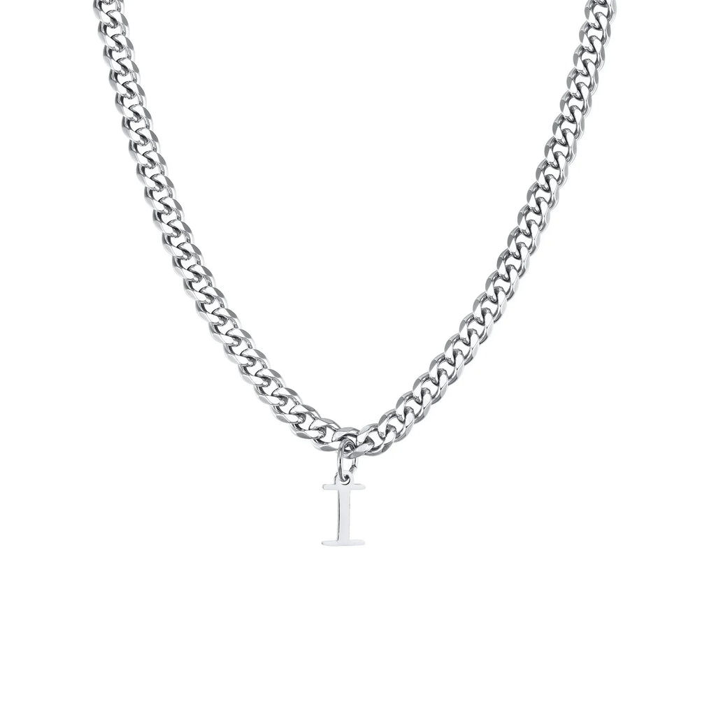 Collar para hombre con colgante personalizado inicial i