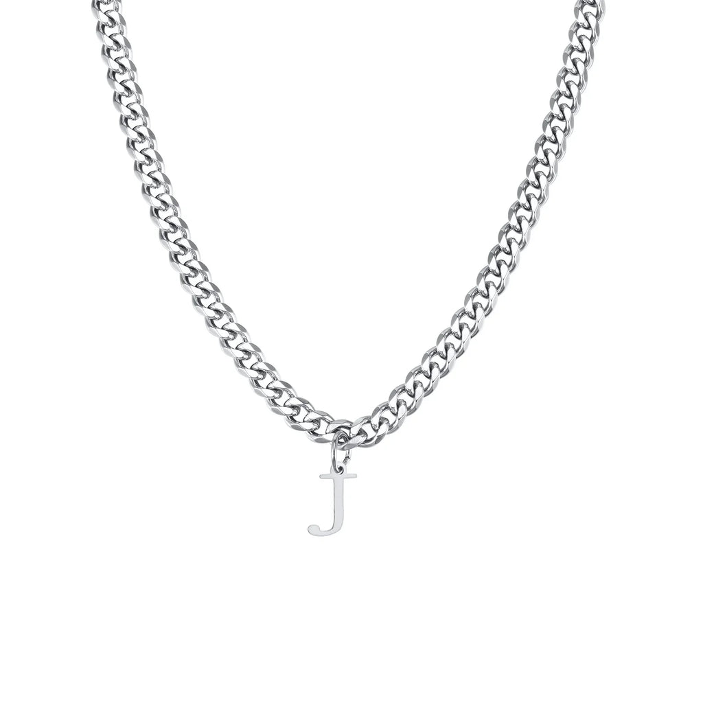 Collar para hombre con colgante personalizado inicial j