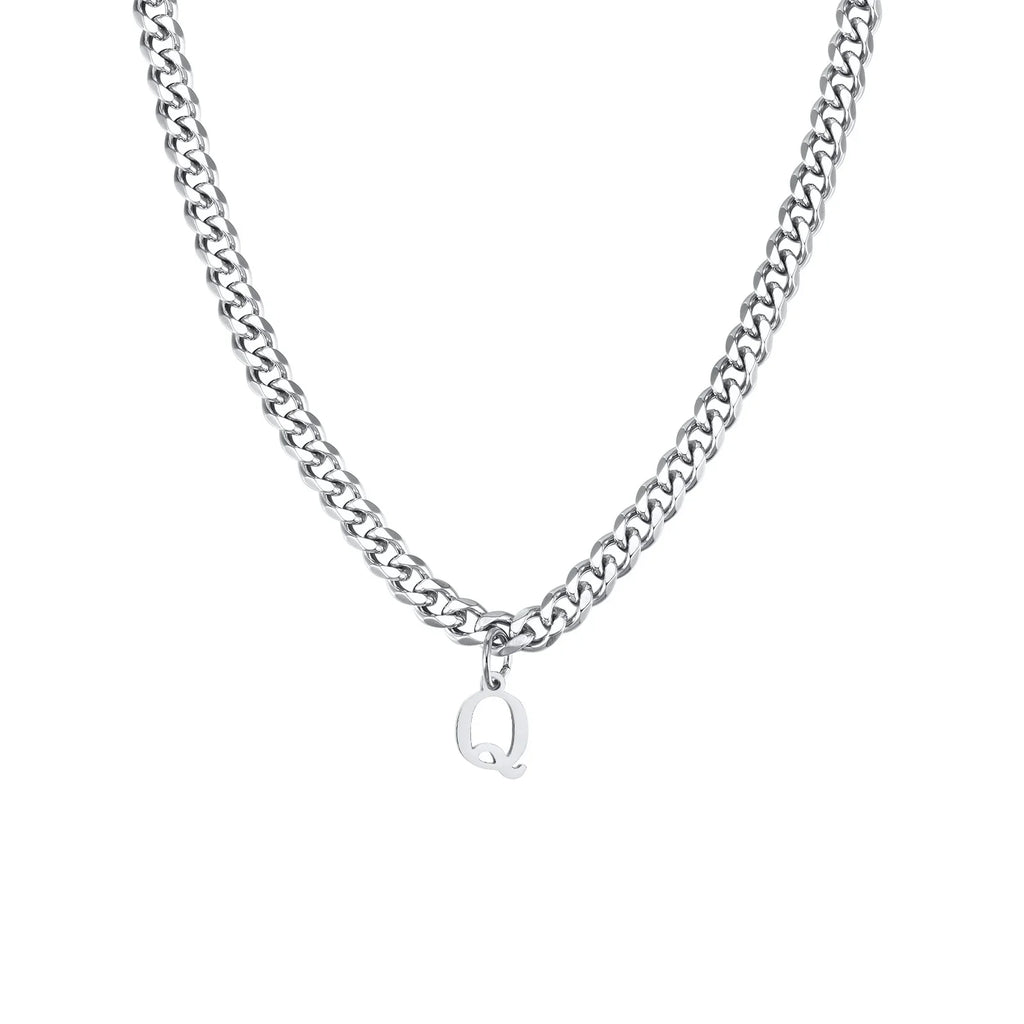 Collar para hombre con colgante personalizado inicial q
