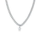 Collar para hombre con colgante personalizado inicial w