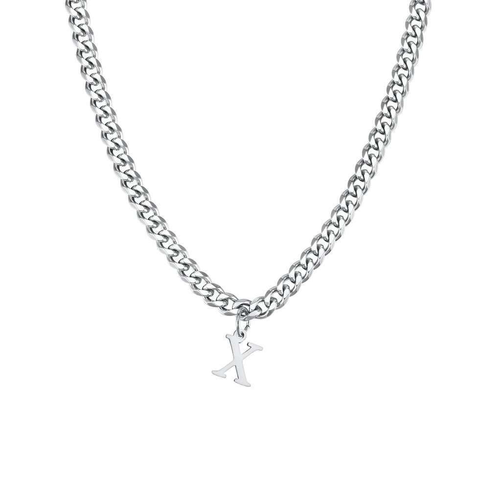 Collar para hombre con colgante personalizado inicial x