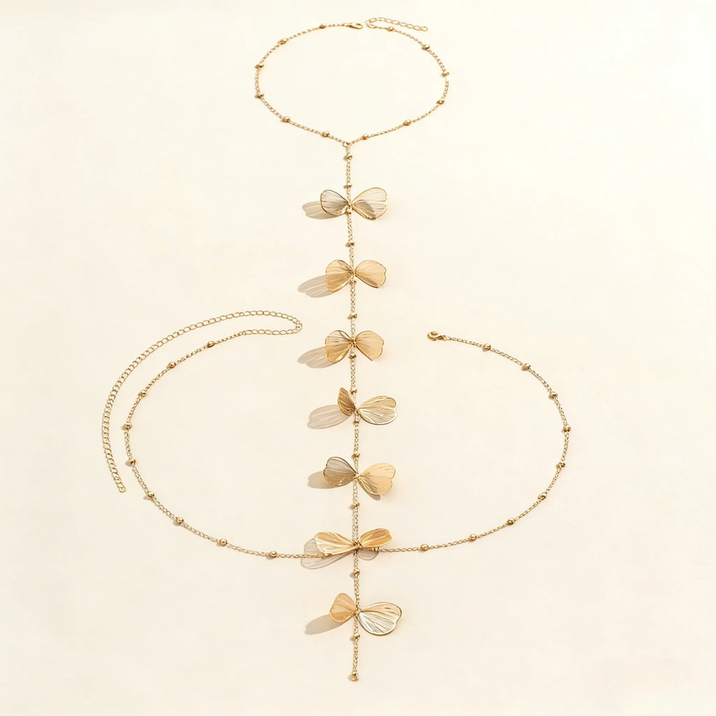 Collar de espalda con flores - cadena dorsal para mujer