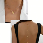 Collar trasero de mariposa - cadena para la espalda para mujer oro