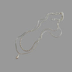 Collar Doble con Colgante de Gota de Agua