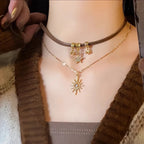 Collar Doble Colgante Sol