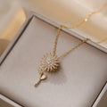 Collar Elegante con Colgante Largo de Flor de Girasol