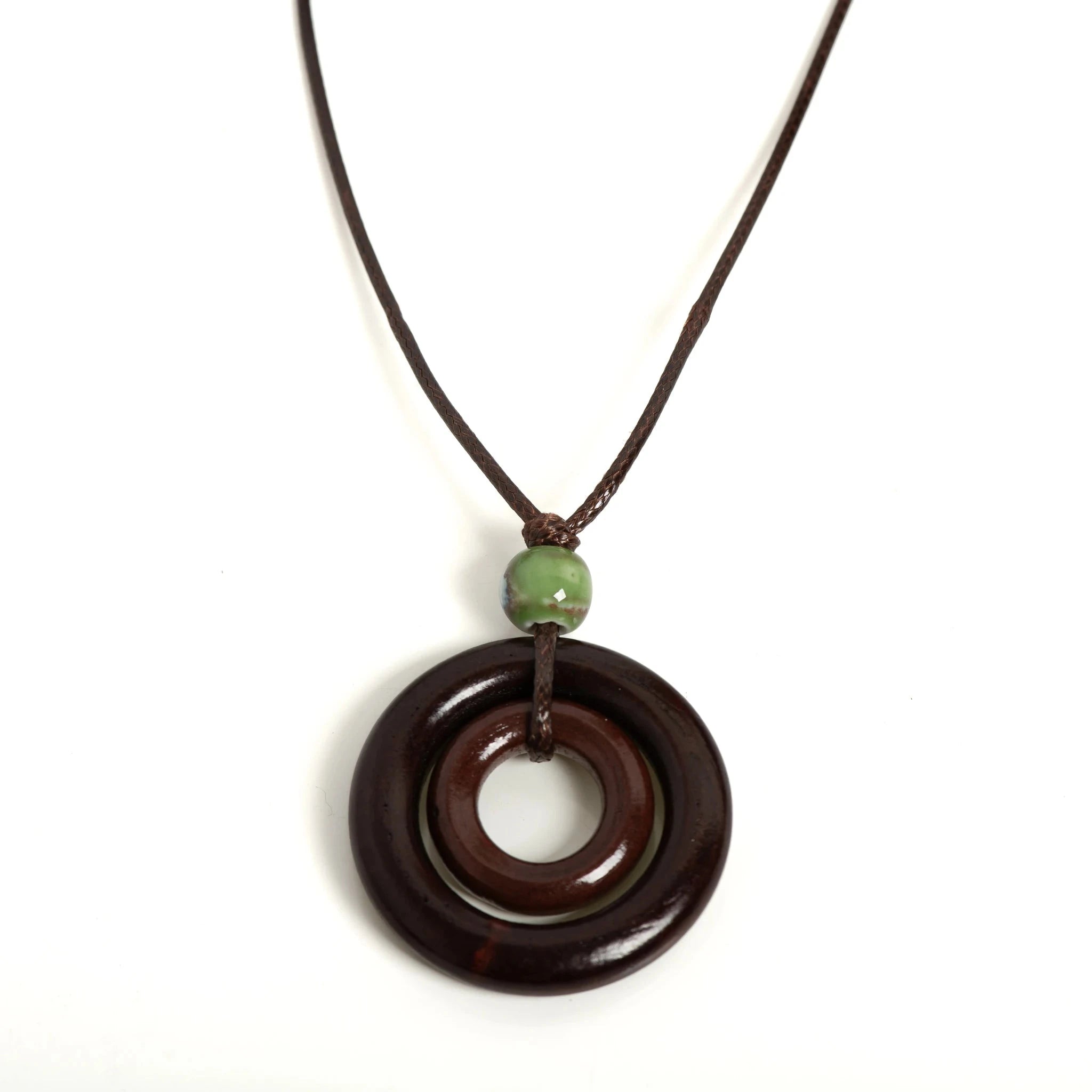 Collar de Cuerda con Colgante Redondo para Mujer