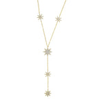 Collar en Y - cadena de escote estrella para mujer oro