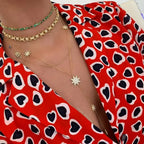 Collar en Y - cadena de escote estrella para mujer oro