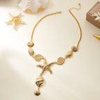 Collar en Y de concha y estrella de mar