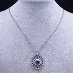 Collar y Pendientes con Colgante Ojo Turco Azul de la Mala Suerte collar