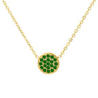 Collar y colgante con pequeña piedra de nacimiento redonda mayo