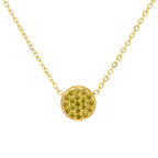 Collar y colgante con pequeña piedra de nacimiento redonda agosto