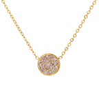 Collar y colgante con pequeña piedra de nacimiento redonda febrero