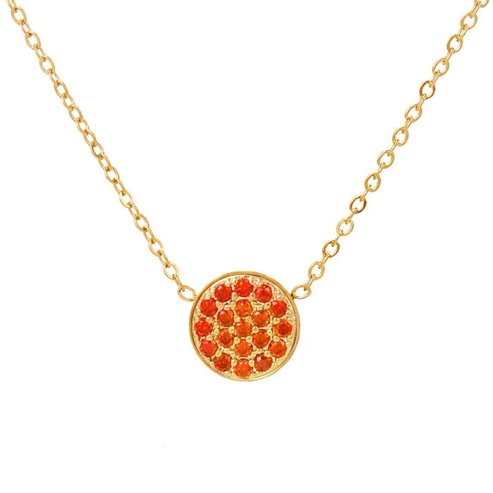 Collar y colgante con pequeña piedra de nacimiento redonda enero