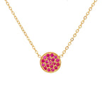 Collar y colgante con pequeña piedra de nacimiento redonda julio