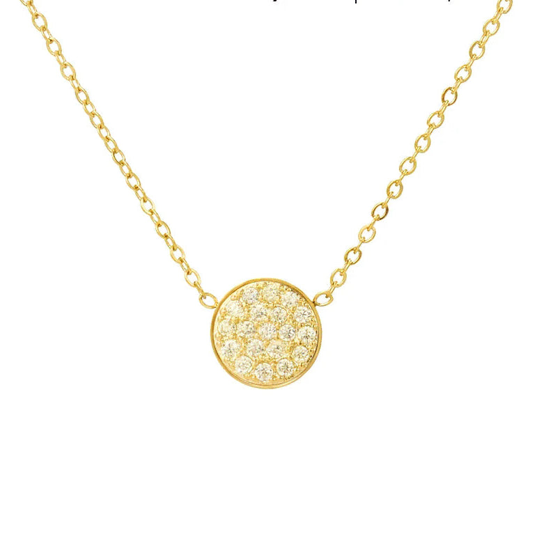 Collar y colgante con pequeña piedra de nacimiento redonda noviembre