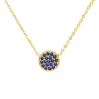 Collar y colgante con pequeña piedra de nacimiento redonda septiembre