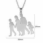 Collar y su colgante "Mamá, papá, hijo e hija"