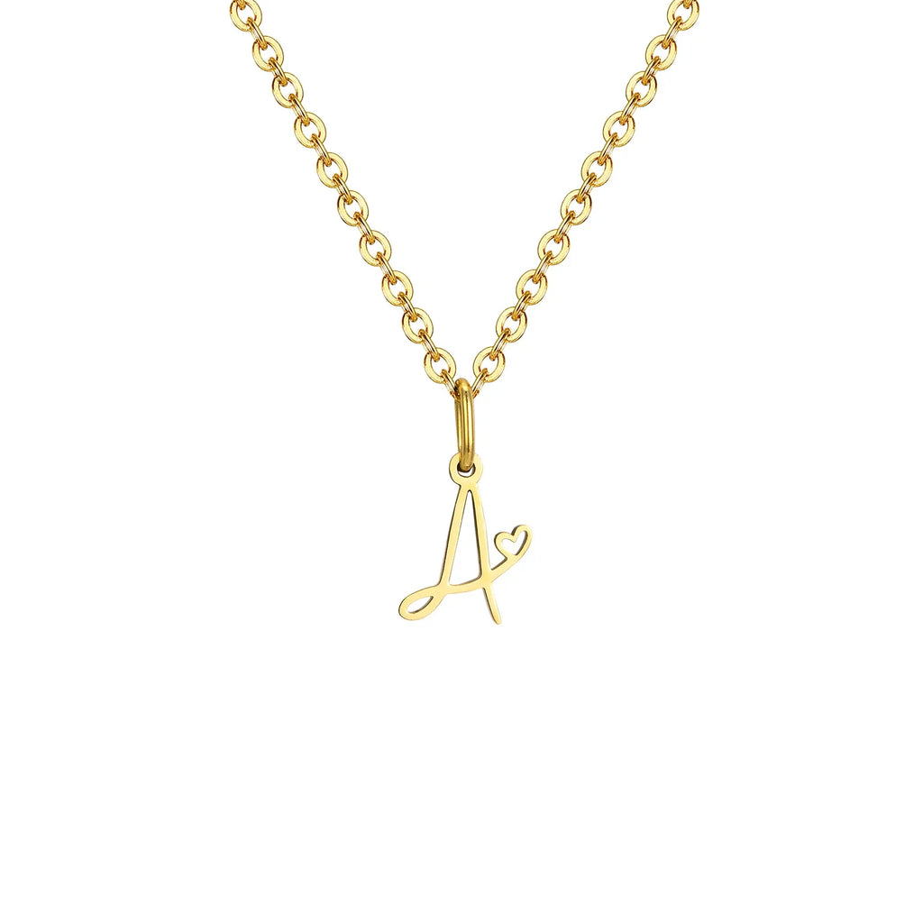 Collar para mujer con colgante inicial letra y corazón a