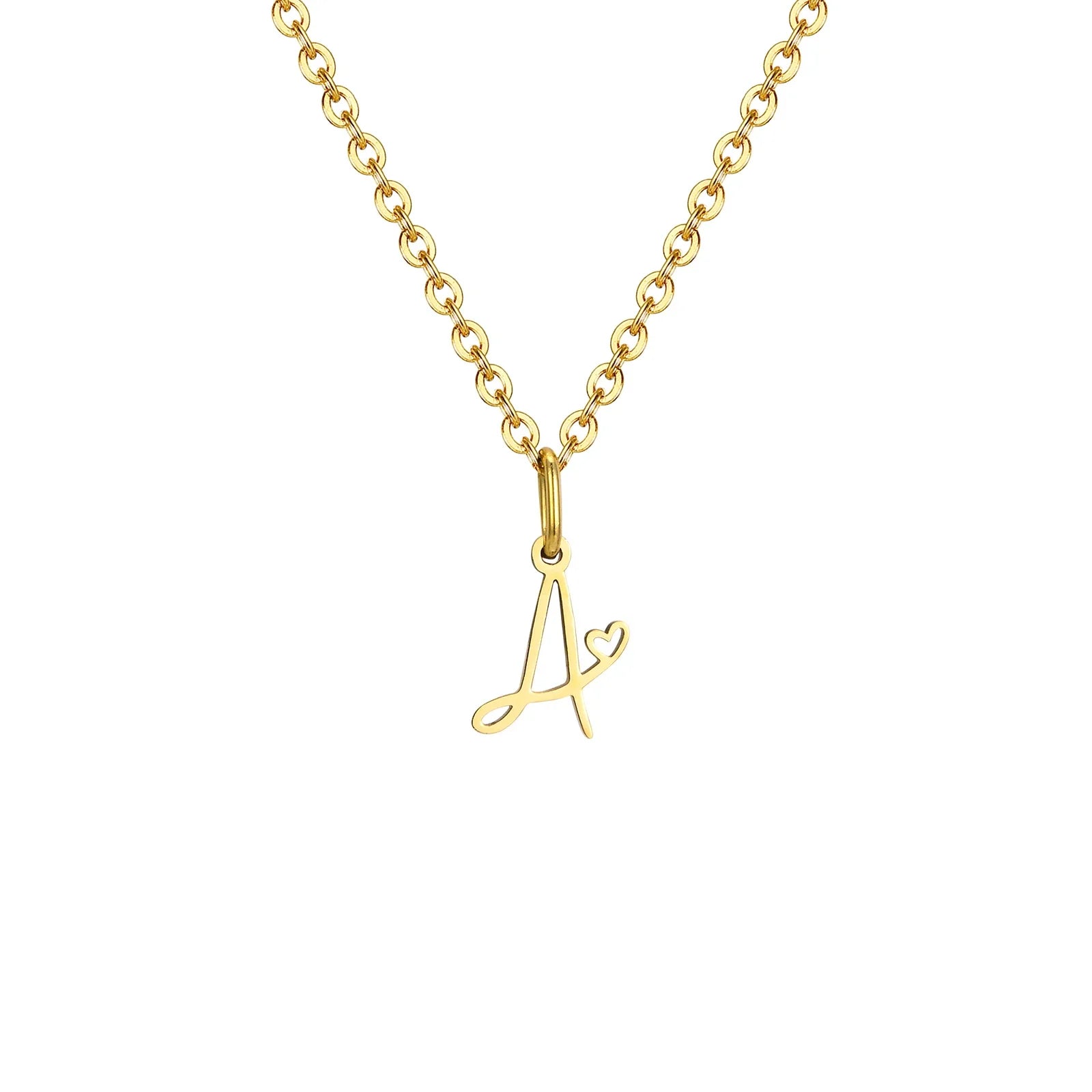 Collar para mujer con colgante inicial letra y corazón a
