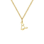 Collar para mujer con colgante inicial letra y corazón b