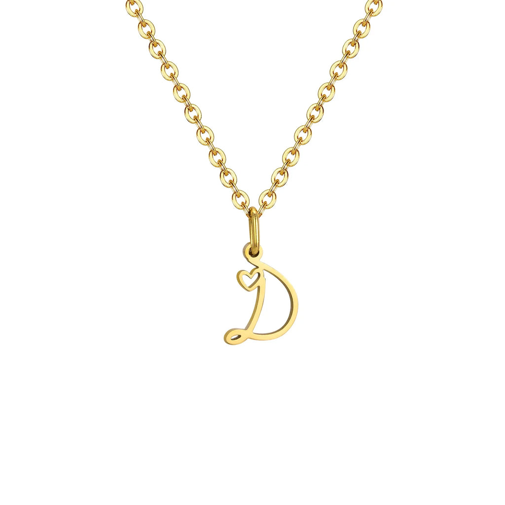 Collar para mujer con colgante inicial letra y corazón d