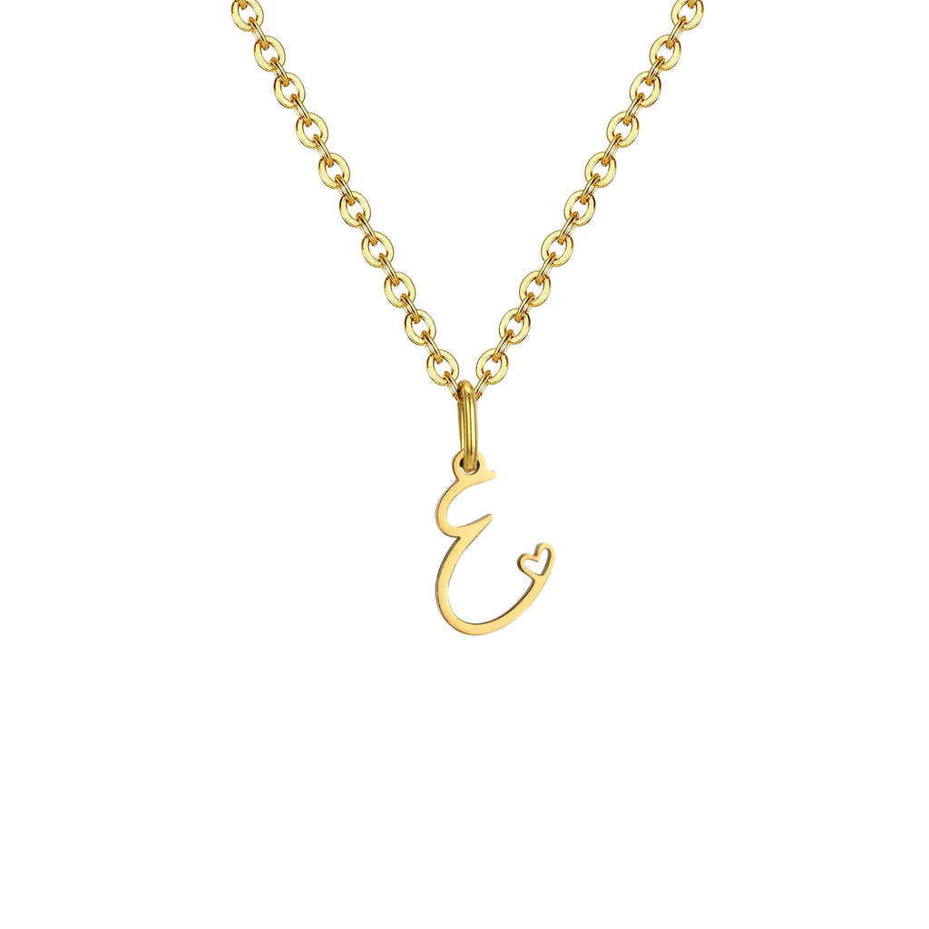 Collar para mujer con colgante inicial letra y corazón 