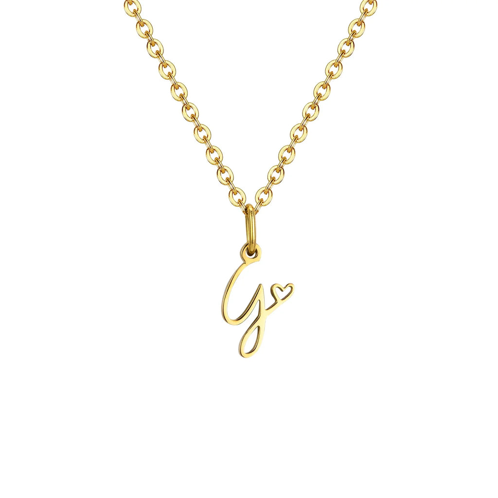 Collar para mujer con colgante inicial letra y corazón g