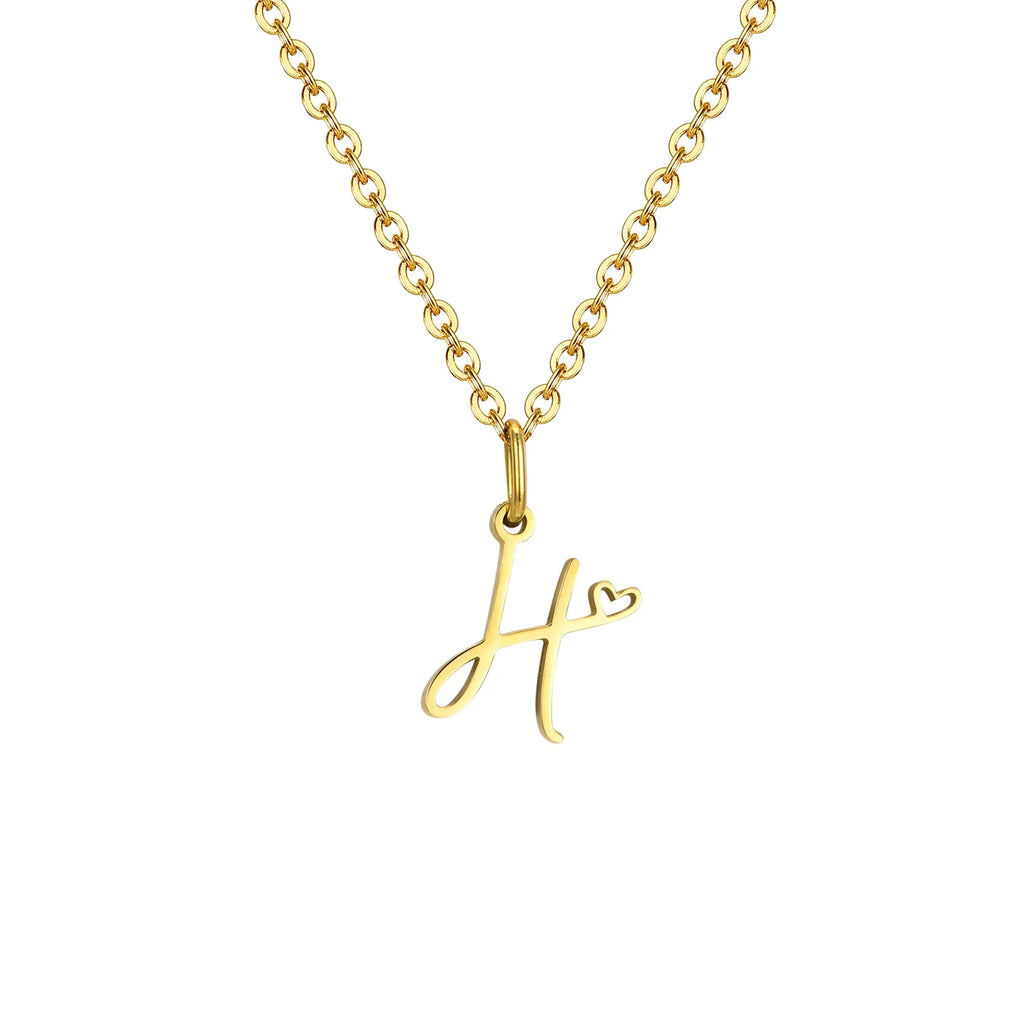 Collar para mujer con colgante inicial letra y corazón h
