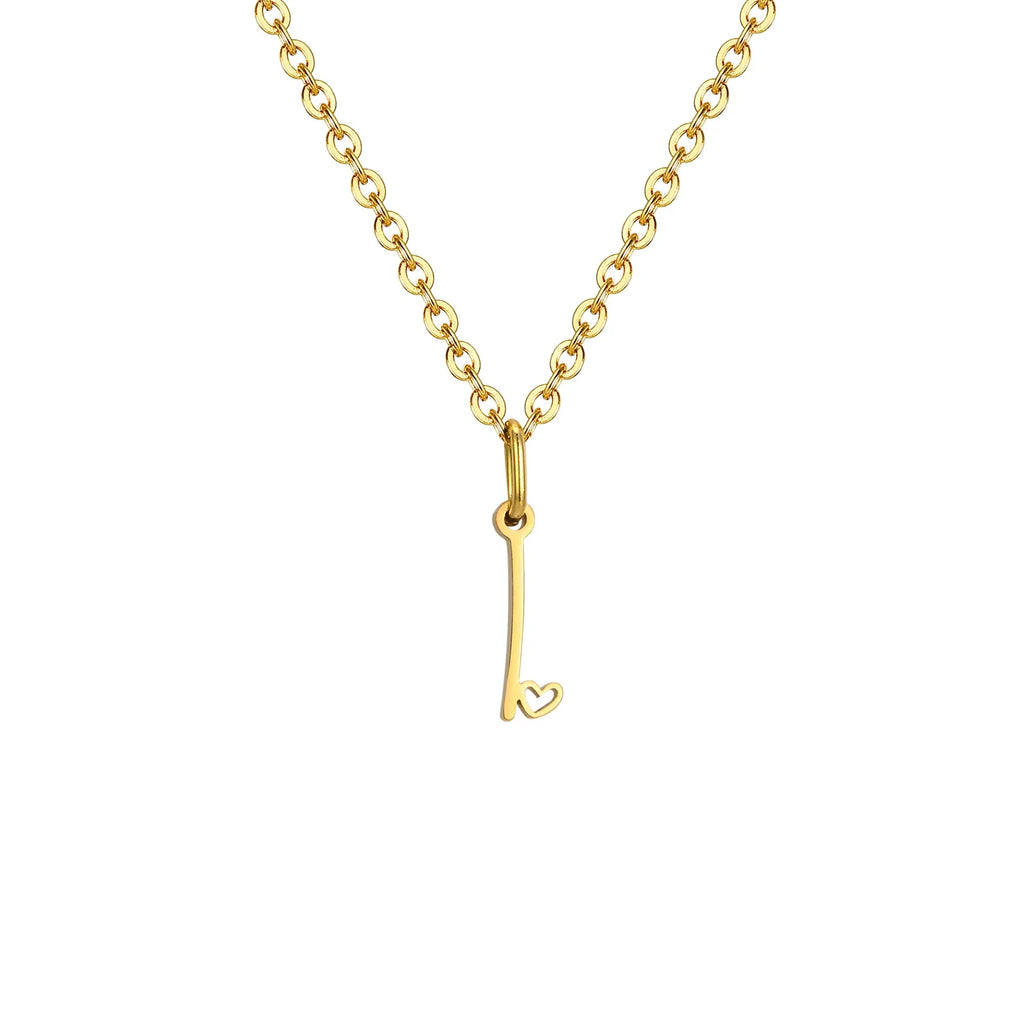 Collar para mujer con colgante inicial letra y corazón i