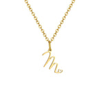 Collar para mujer con colgante inicial letra y corazón m